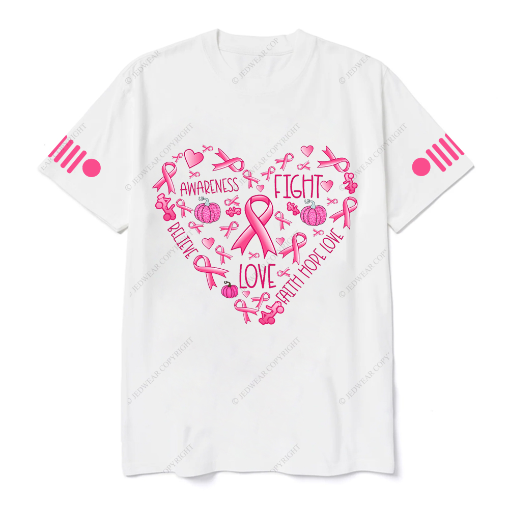 Breast Cancer Awareness Fight Hope Love Believe Jp T-shirt