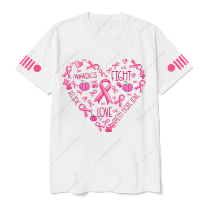 Breast Cancer Awareness Fight Hope Love Believe Jp T-shirt