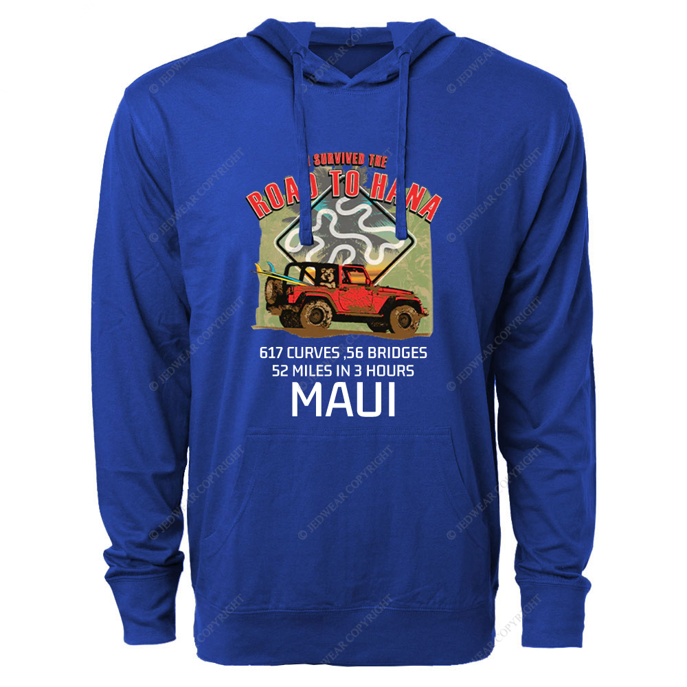 I Survived The Road To Hana Curves Jp Oversized Lightweight Hoodie
