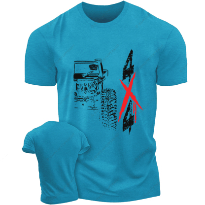 4x4 Off-Road Black And White Hand-Painted Jp T-Shirt