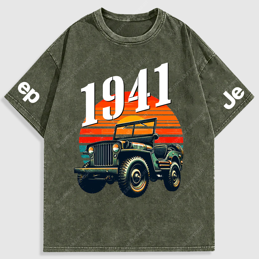 Jp Sunset 4X4 Cars Washed T-Shirt