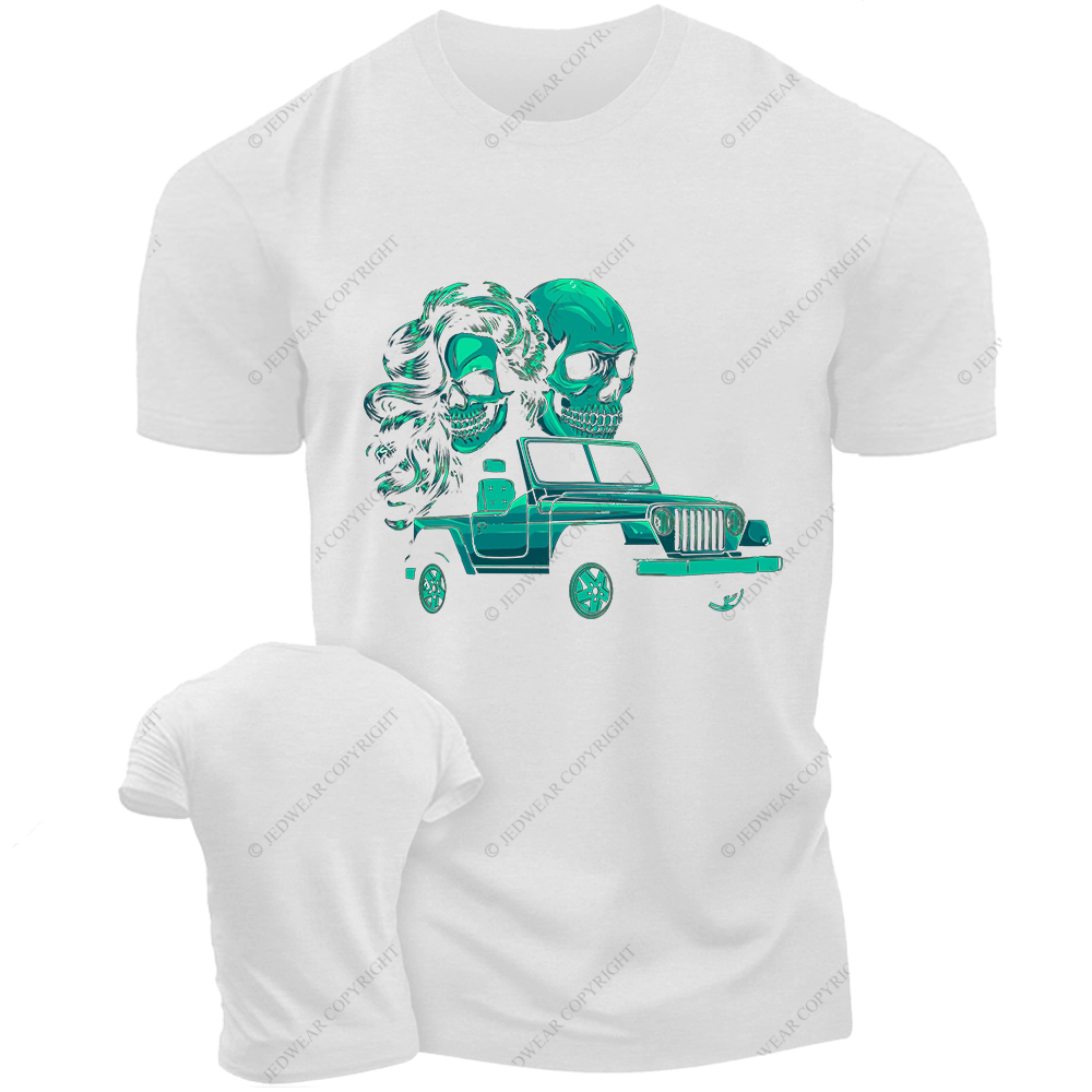 Skulls Couple With Off-Road Vehicle Jp T-Shirt