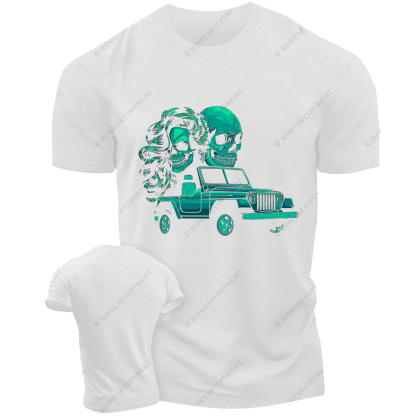 Skulls Couple With Off-Road Vehicle Jp T-Shirt