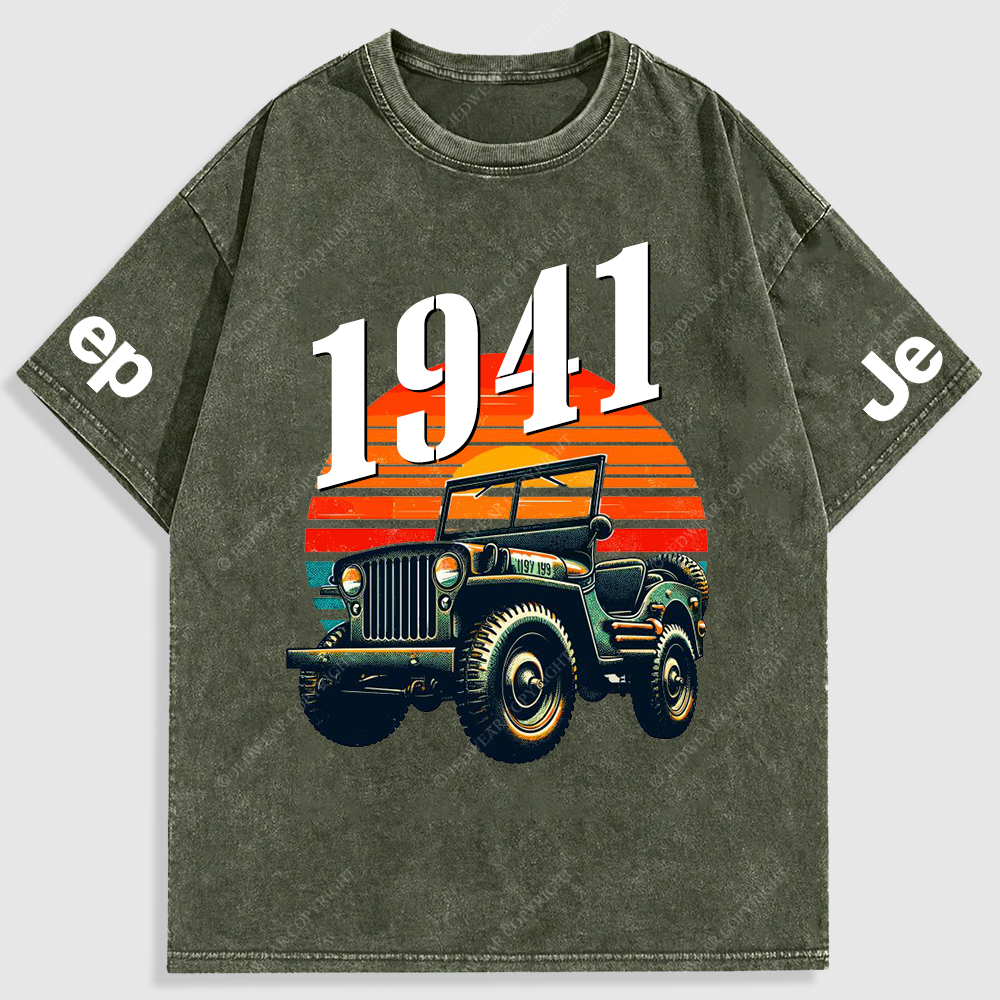 Jp Sunset 4X4 Cars Washed T-Shirt