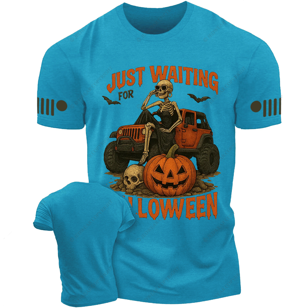 Halloween Skeleton Funny Spooky Skeleton Just Waiting for Halloween Jp T-Shirt