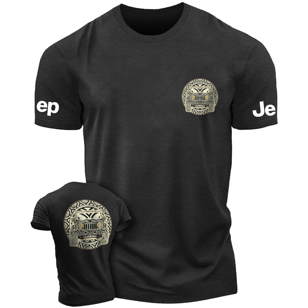 Hollow Pattern Four Wheeler Car JP T-Shirt