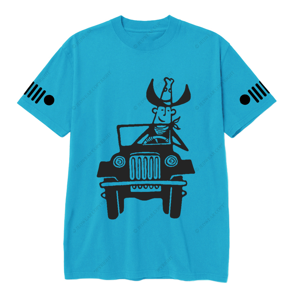 Cowboy Driving A Car Jp T-Shirt