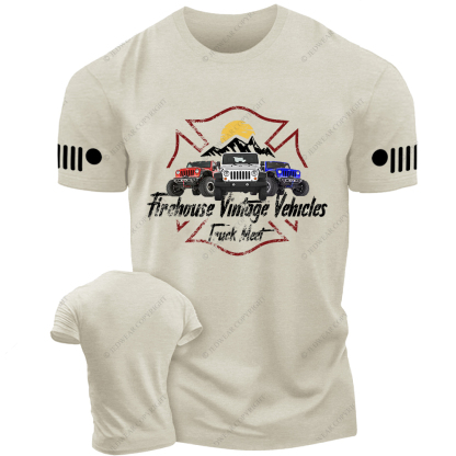 Firefighter Firehouse Vintage Vehicles Truck Meet Jp T-Shirt