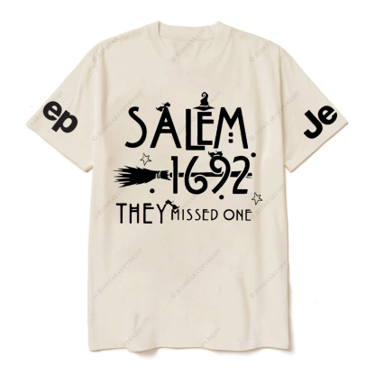 Salem 1692 Halloween Cap They Missed One Jp T-Shirt