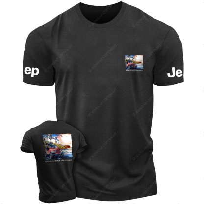 Black Sand Beach Coconut Tree JP T-Shirt