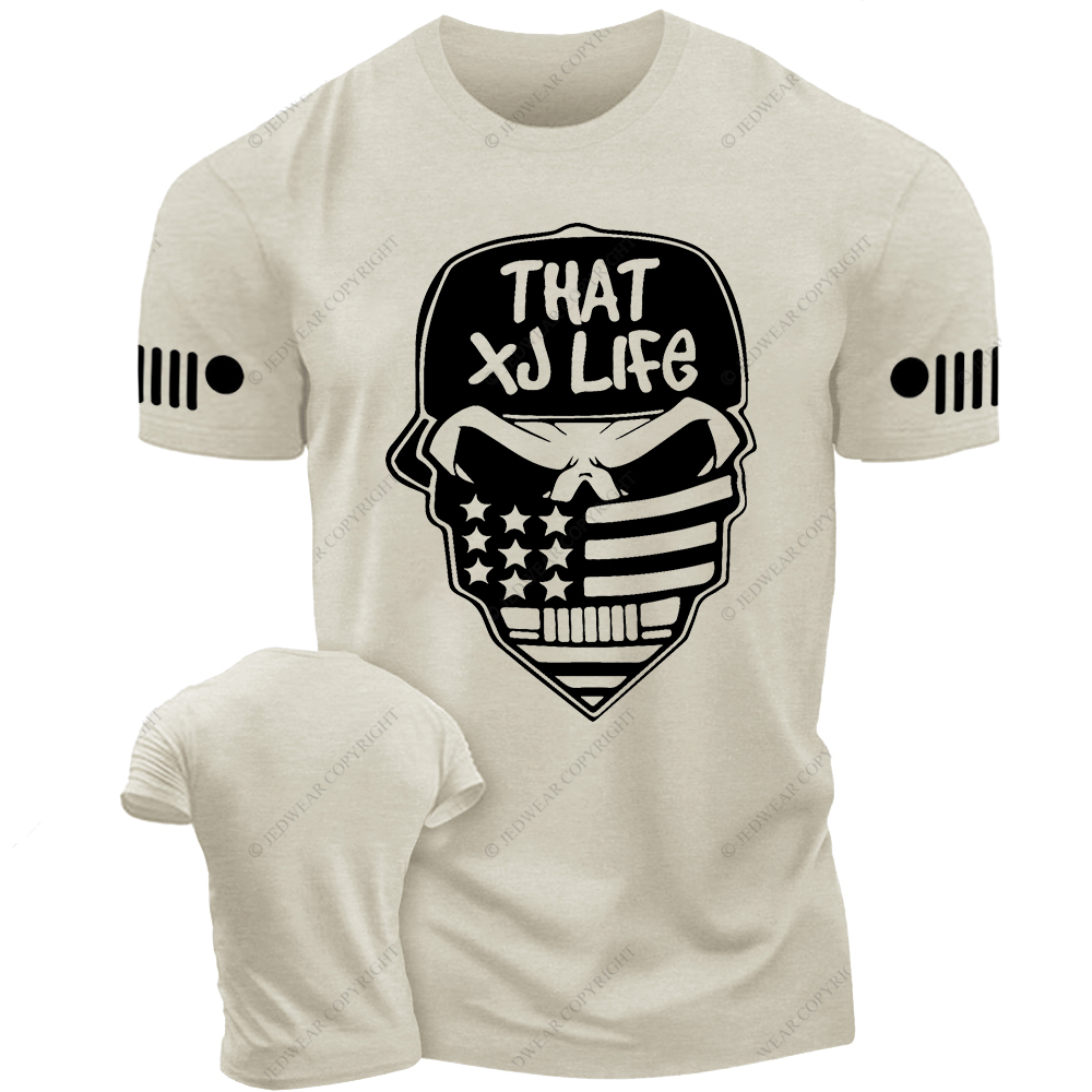 That XJ Life Skull USA Flag Jp T-Shirt