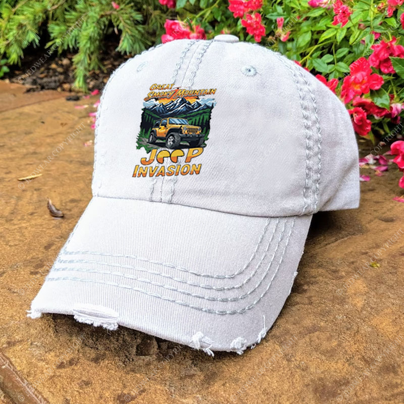 Great Smoky Mountain Invasion Sun Tree Vintage Style Jp Baseball Cap