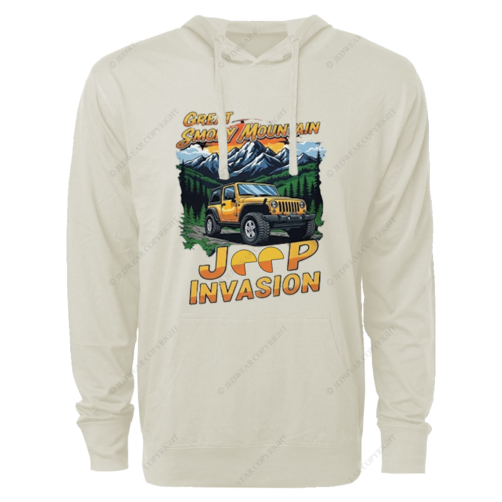 Great Smoky Mountain Invasion Sun Tree Vintage Style Jp Oversized Lightweight Hoodie