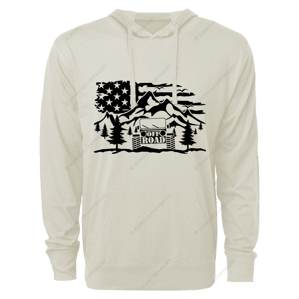 Off-Road Scene Truck Forest  4x4 Jp Oversized Lightweight Hoodie