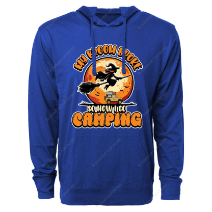 Halloween My Broom Broke So Now I Go Camping Jp Oversized Lightweight Hoodie