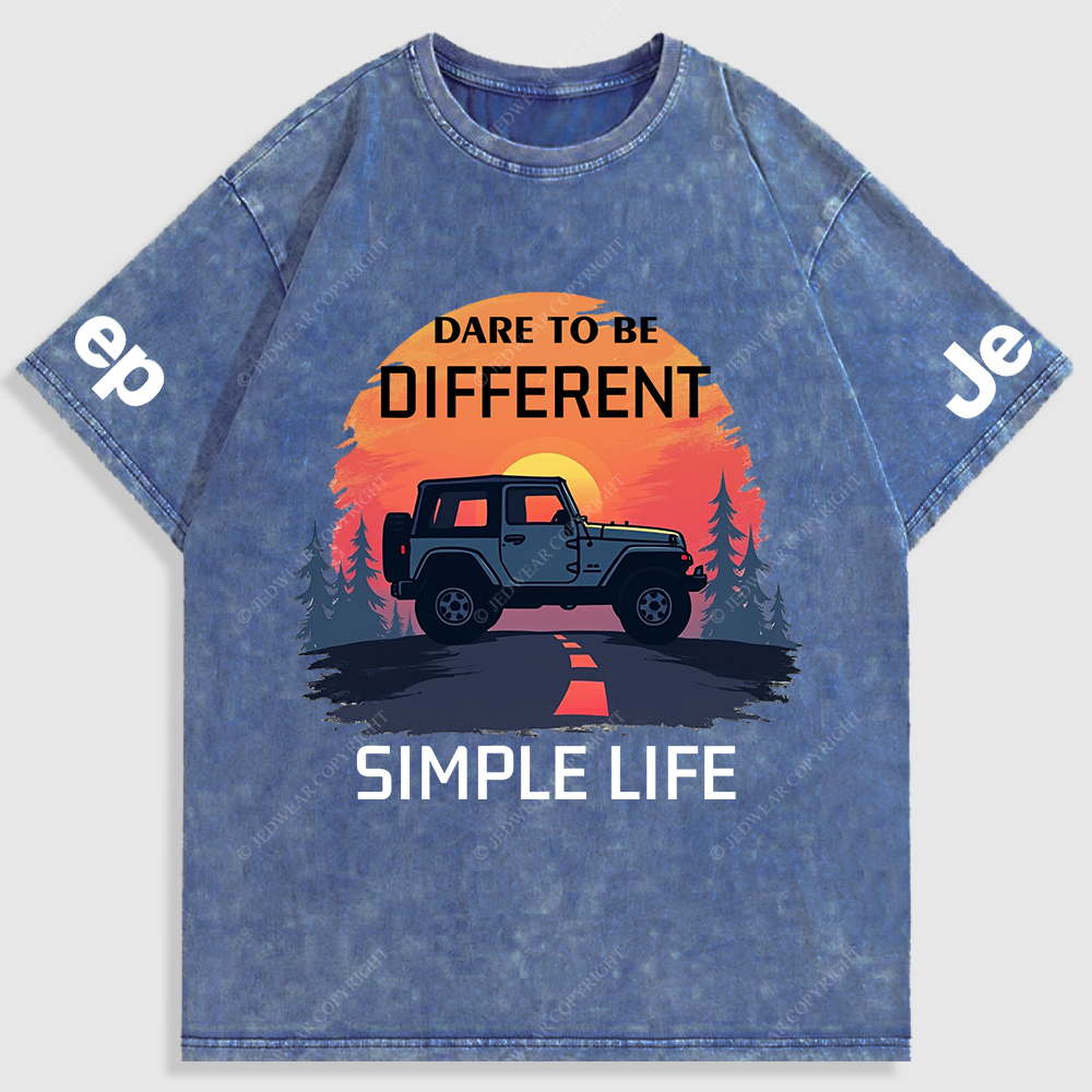 Dare To Be Different Simple Life Washed T-Shirt