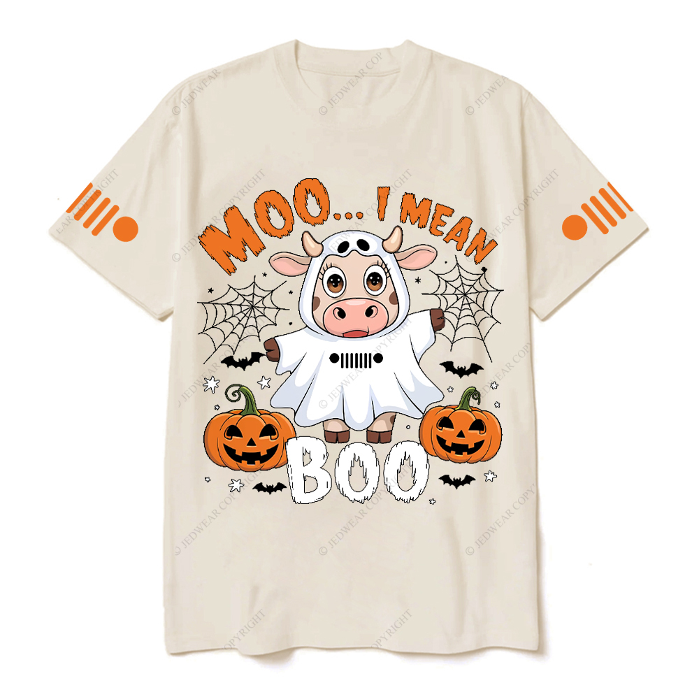 Halloween Cute Cow Ghost Moo I Mean Jp T-Shirt