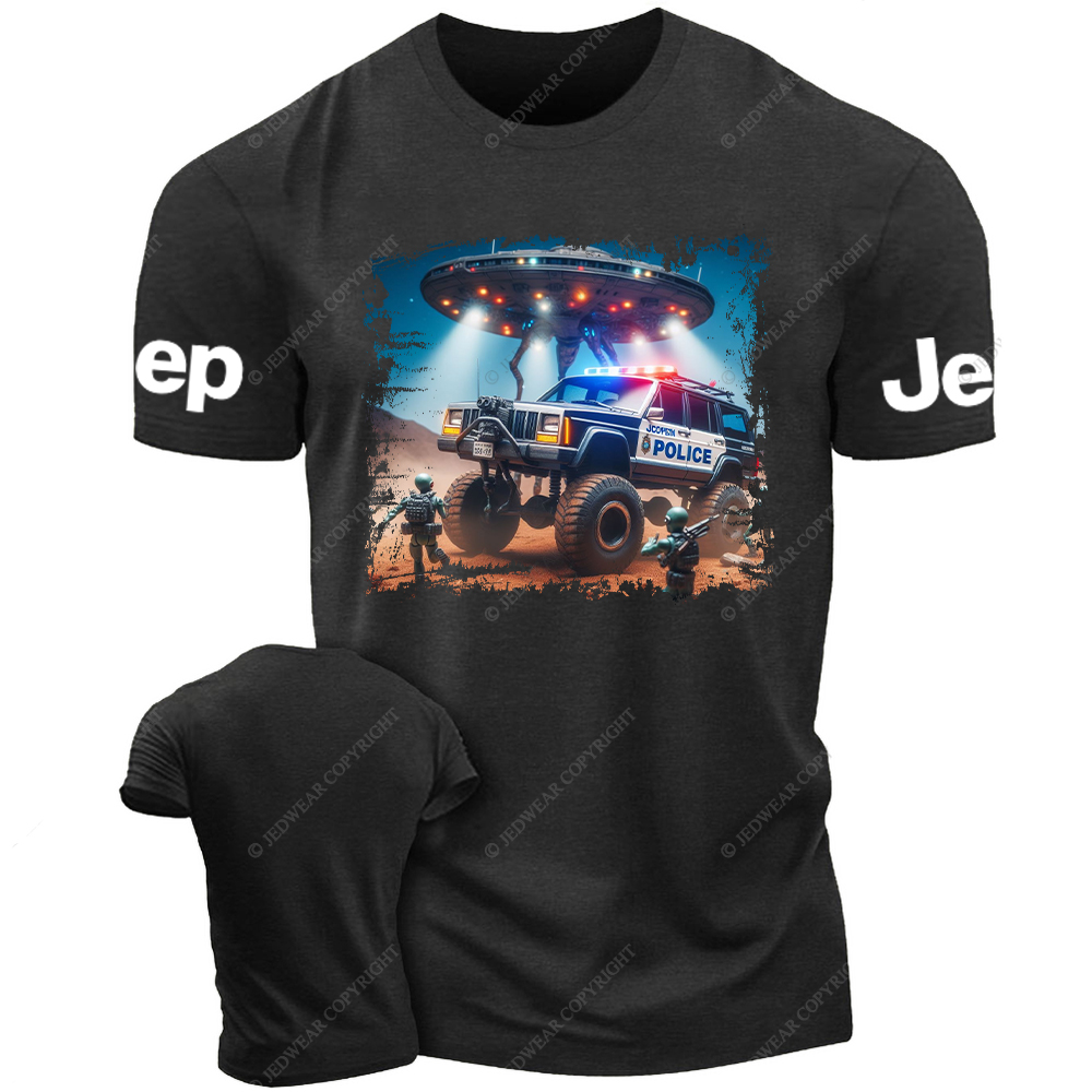 Cherokee XJ Police UFO ET Jp T-Shirt