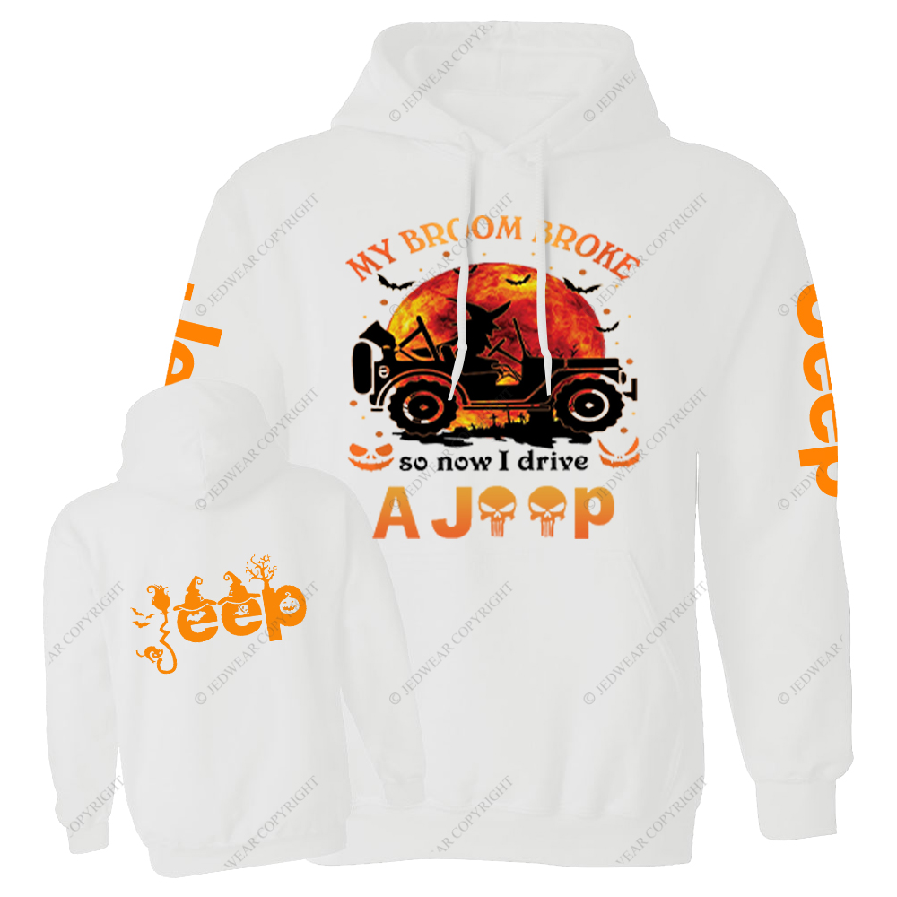 Halloween My Broom Broke So Now I Drive A Car Front And Rear Design Jp Casual Hoodie