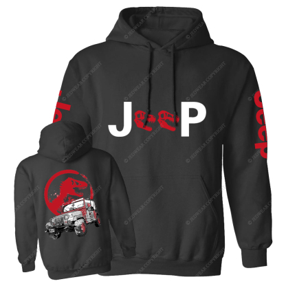 Dinosaur On The Back Of An Off-Road Vehicle Jp Casual Hoodie