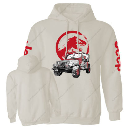 Dinosaur On The Back Of An Off-Road Vehicle Jp  Casual Hoodie