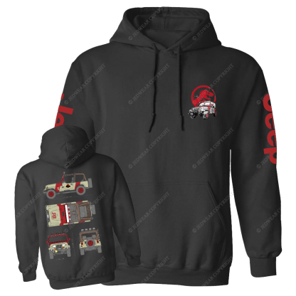 Dinosaur On The Back Of An Off-Road Vehicle Jp Casual Hoodie