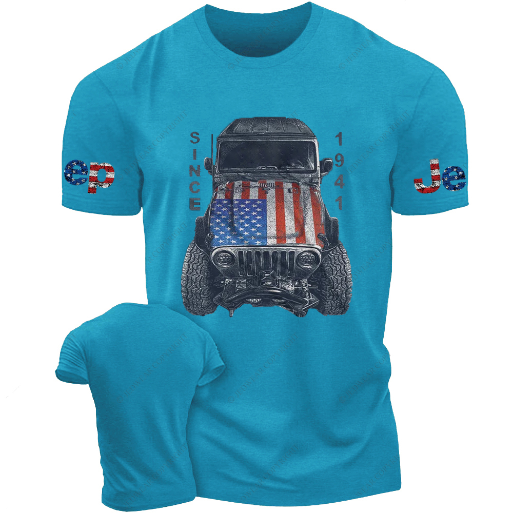 Looking Down At The Car American Flag Jp T-Shirt
