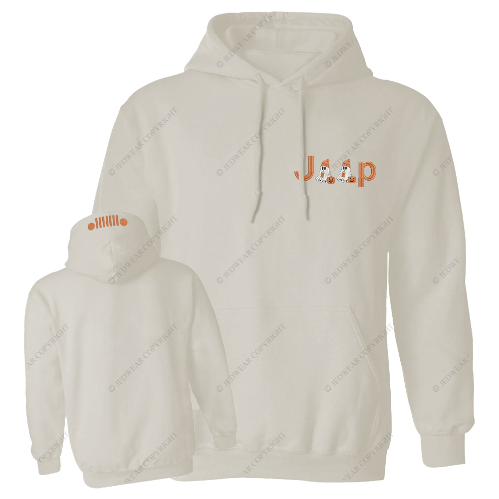 Halloween Pumpkin Ghosts Jp Embroidered Casual Hoodie