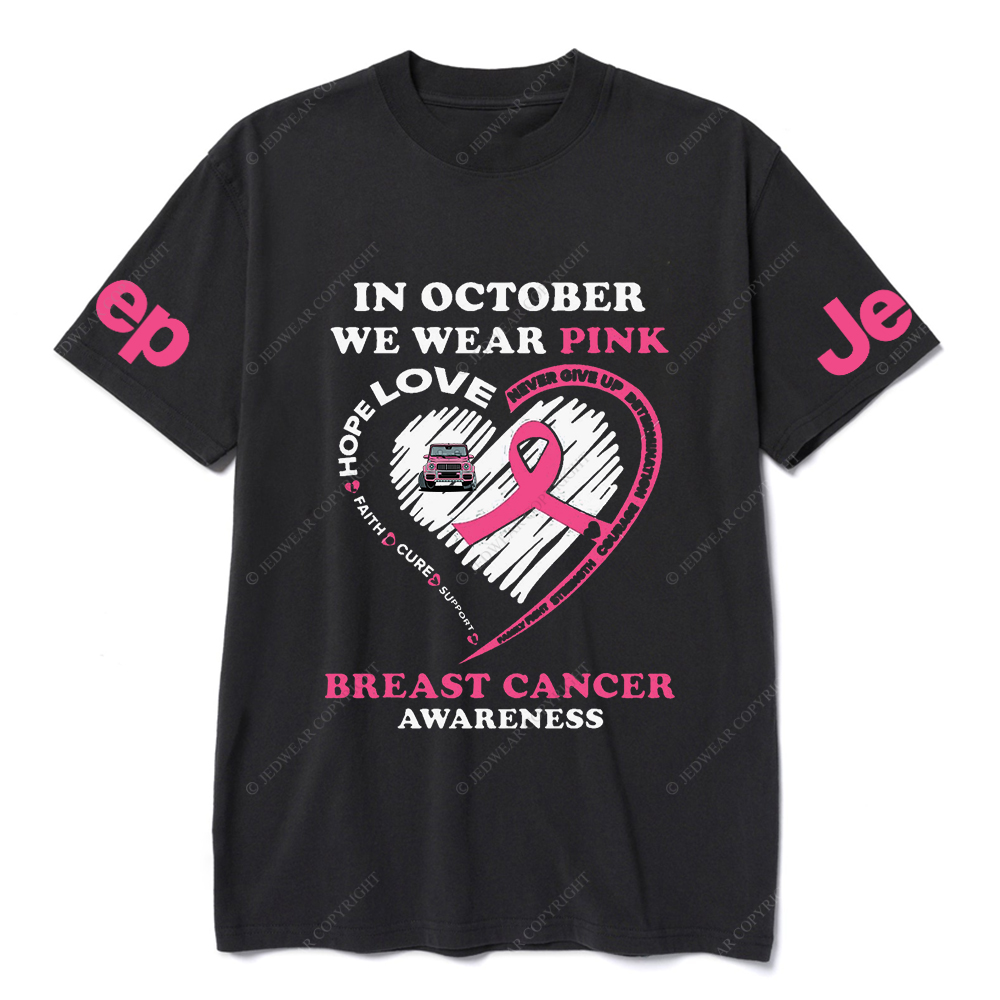In October We Wear Pink Breast Cancer Awareness Jp T-shirt