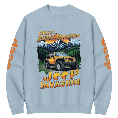 Great Smoky Mountain Invasion Sun Tree Jp Crew Neck Sweatshirt