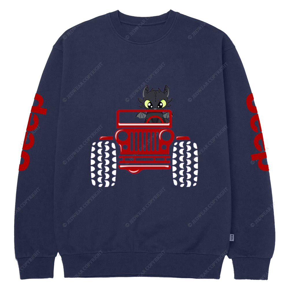 Halloween A Little Bat Is Driving A Car Jp Crew Neck Sweatshirt
