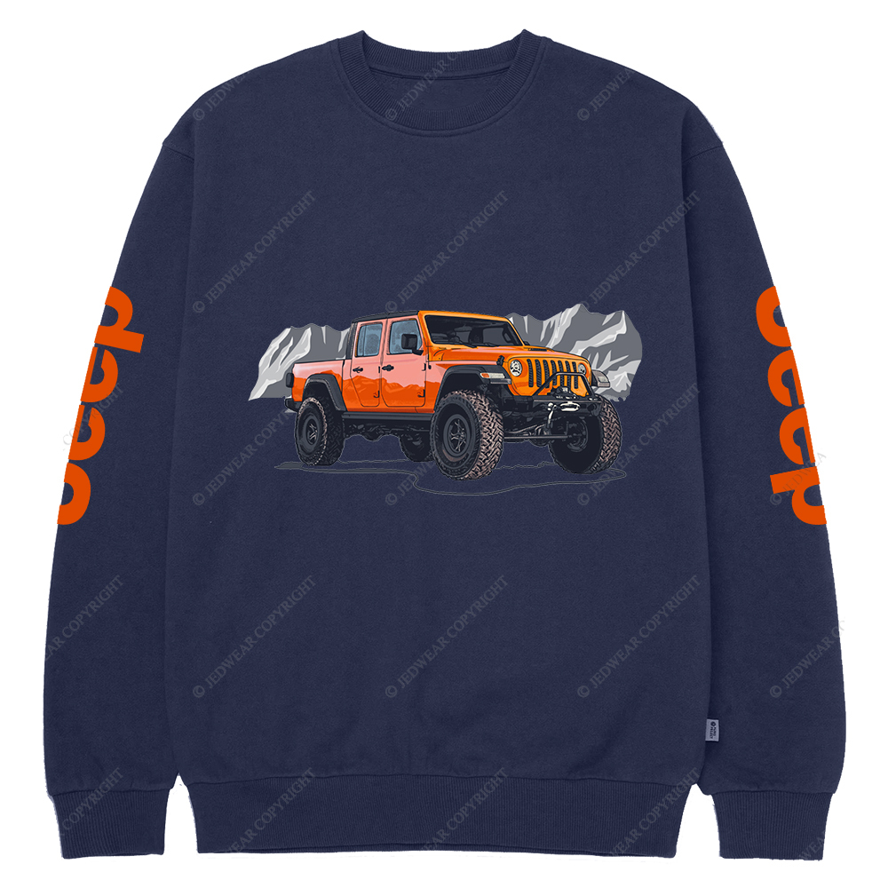 Truck Driving On Mountain Road Four-Wheeler Jp Crew Neck Sweatshirt
