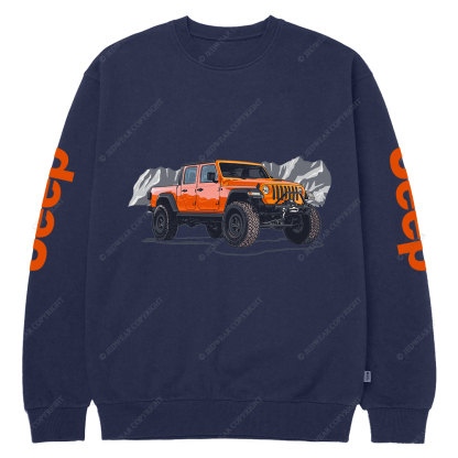 Truck Driving On Mountain Road Four-Wheeler Jp Crew Neck Sweatshirt