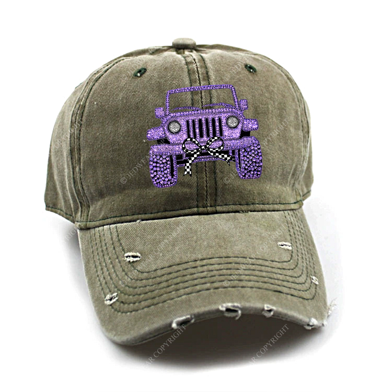 Girl Purple Car Bling Bling Jp Baseball Cap