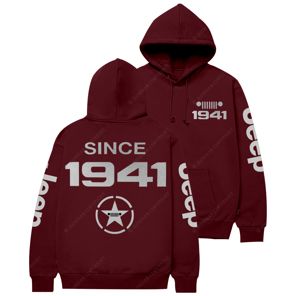 Vintage Military Star Circle Since 1941  Jp Casual Hoodie