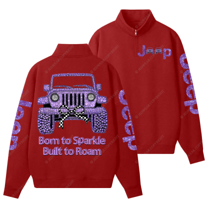 Girl Purple Car Bling Bling Jp Half-Zip Jacket Sweatshirt
