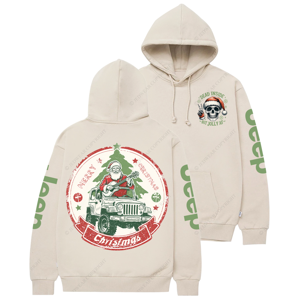 Dead Inside But Jolly Af Merry Christmas Jp Casual Hoodie