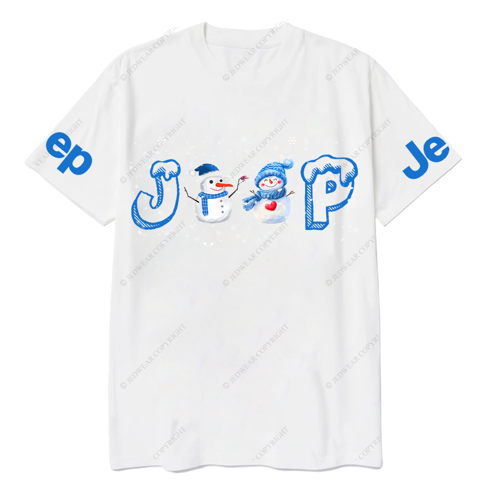 Merry Christmas Snowman Blue Jp T-Shirt