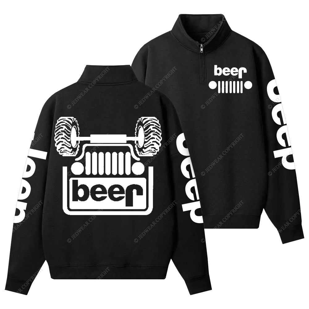 Funny Retro Beer Lover Jp Half-Zip Jacket Sweatshirt