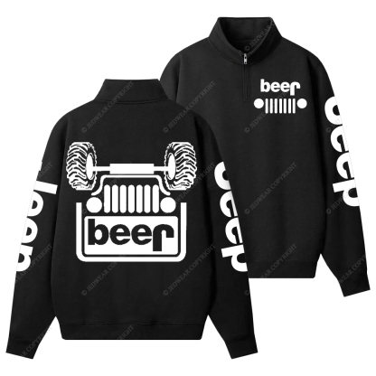 Funny Retro Beer Lover Jp Half-Zip Jacket Sweatshirt