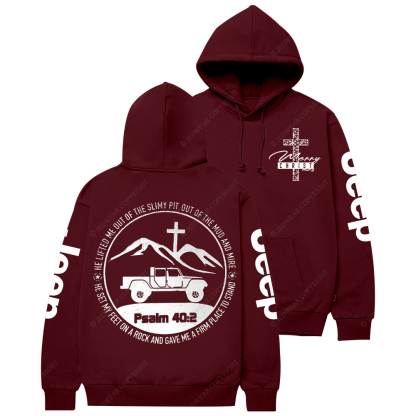 Merry Christmas Religion The Lifted Me Out Of The Slimy Pit Psalm 40:2 Jp Casual Hoodie