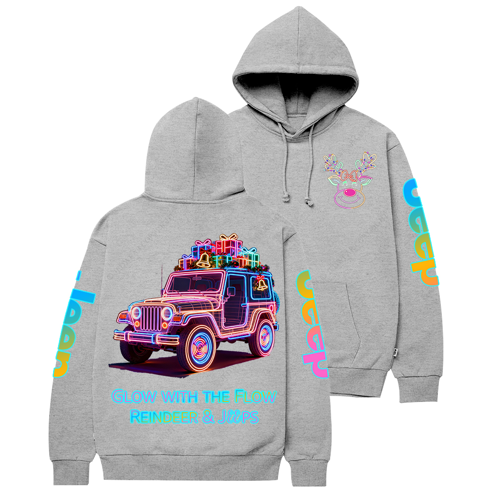Glow With The Flow Reindeer Jp Casual Hoodie