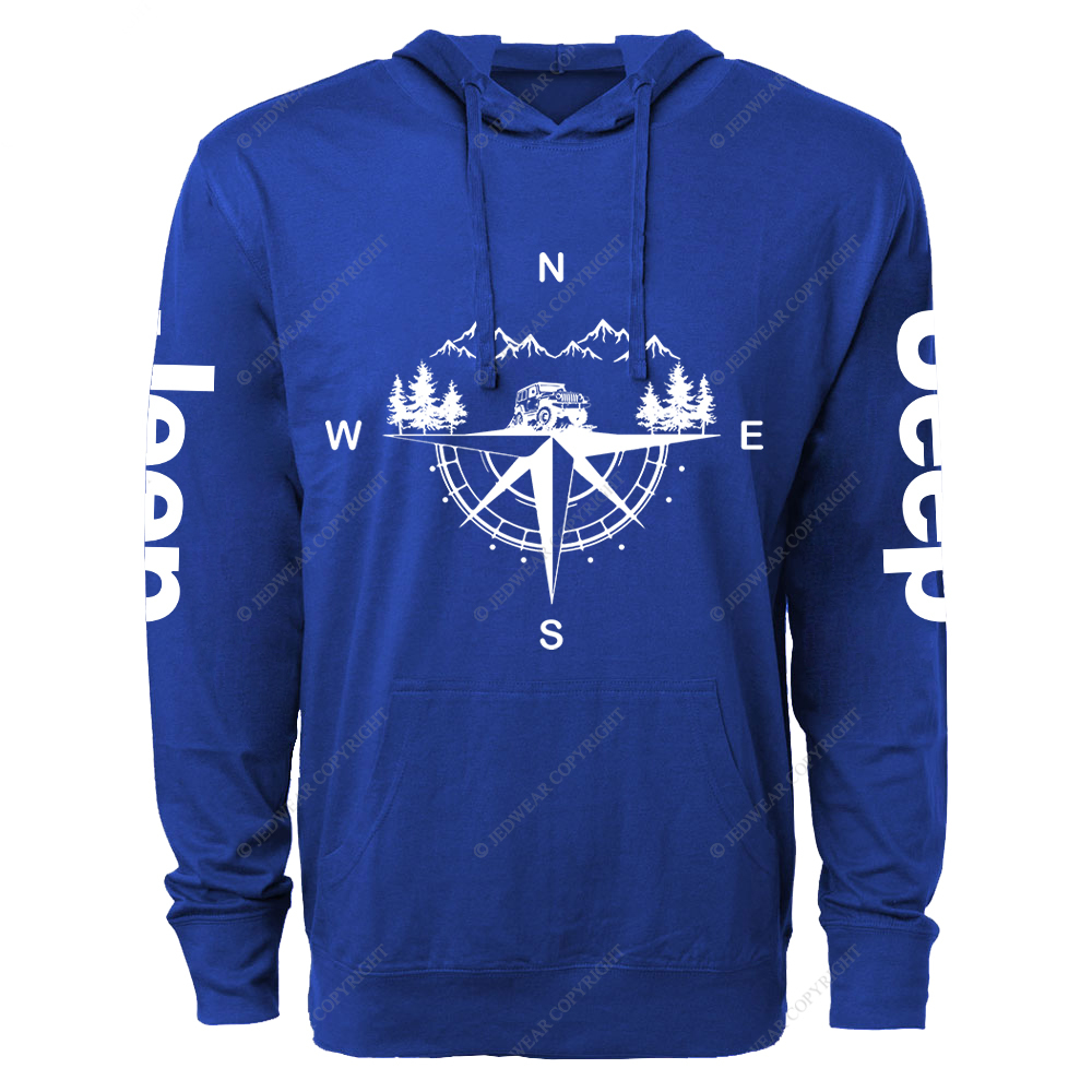 Compass Mountains And Trees Jp Lightweight Hoodie