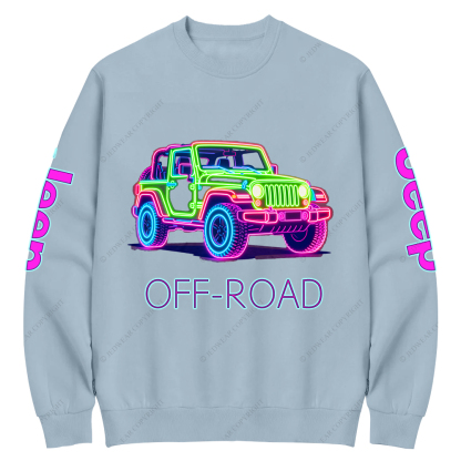Colorful Neon Lines Off-Road Car Jp Crew Neck Sweatshirt