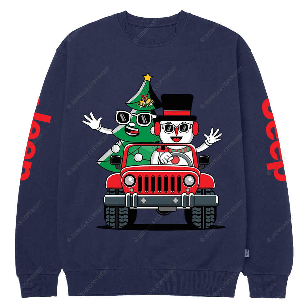 Santa And Reindeer Driving Christmas Jp Casual Hoodie