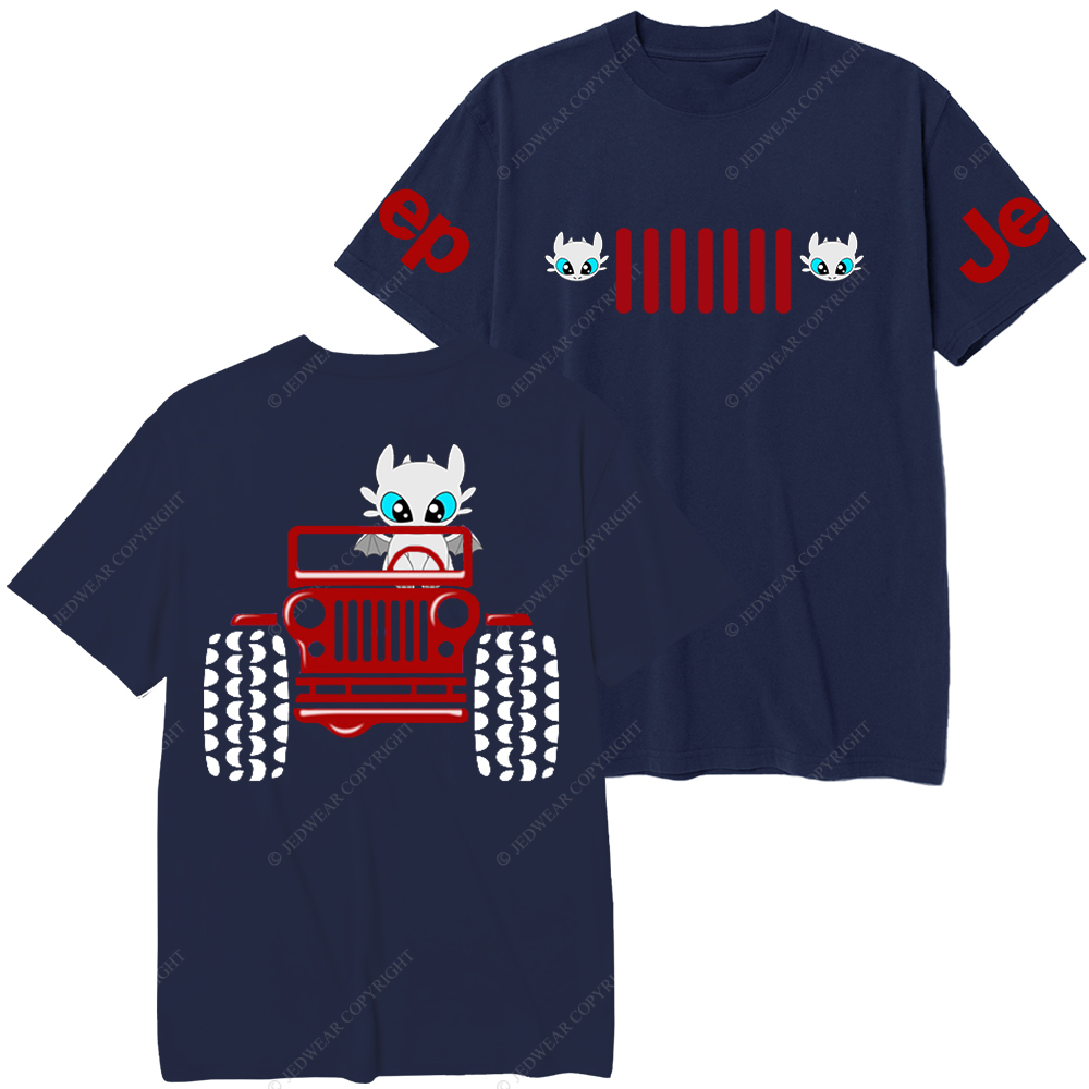 A Little Bat Is Driving A Car Front And Back Design Jp T-Shirt 