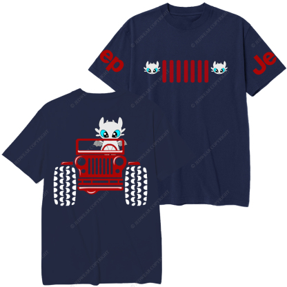 A Little Bat Is Driving A Car Front And Back Design Jp T-Shirt 