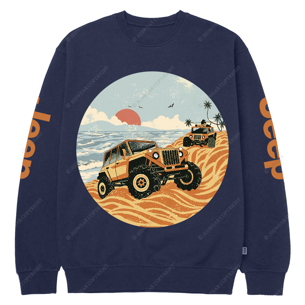 Sunset Sea Surf Jp Crew Neck Sweatshirt