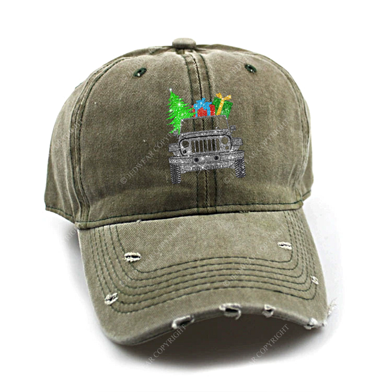 Merry Christmas Bling Car Jp Baseball Cap