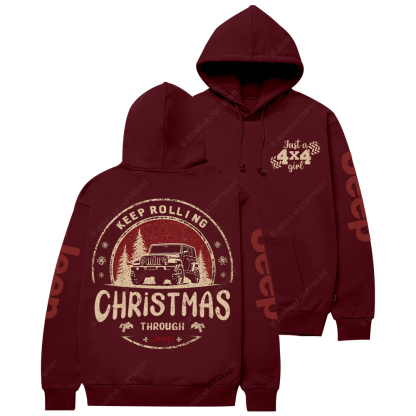 Keep Rolling Through Christmas Jp Casual Hoodie